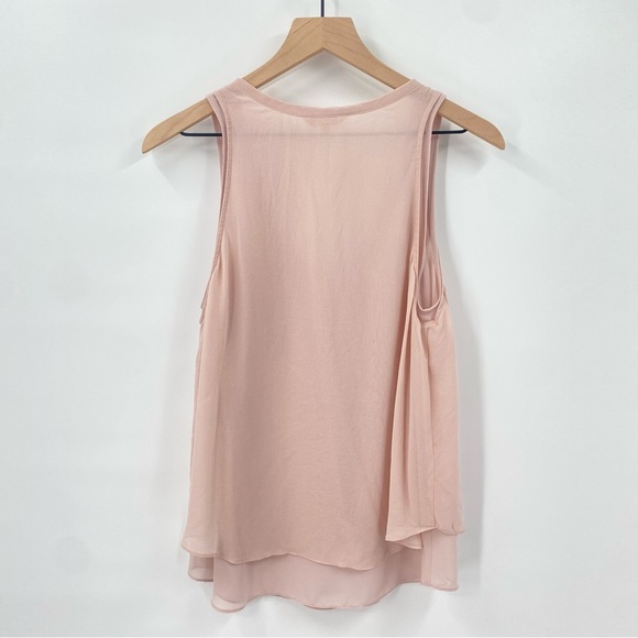 Rebecca Taylor Pink Silk Layered Embellished Y2K Tank Top Size 6 - Picture 2 of 6